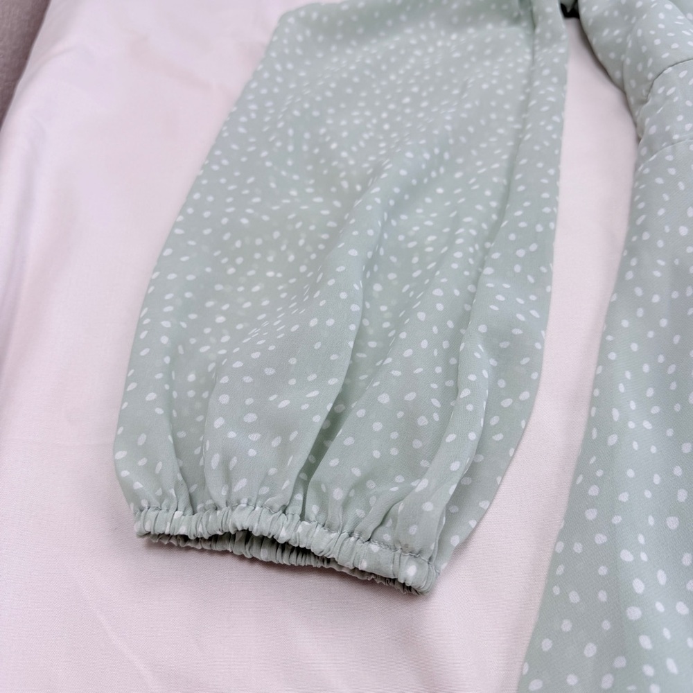Japna Light Green Long Sleeve Dress - Picture 12 of 14